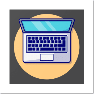 Laptop Cartoon Vector Icon Illustration (4) Posters and Art